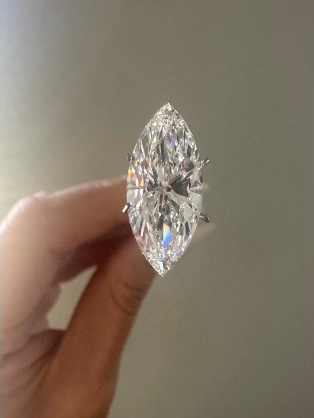 4.52 carat lab grown marquise cut loose diamond